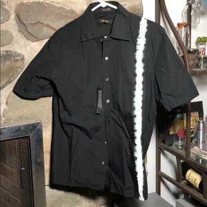 DKNY short sleeve button down shirt black Men’s S
